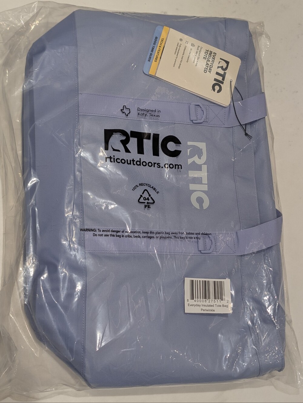 RTIC Everyday Insulated Tote Bag, Reusable Thermal Cooler with Zippered Top